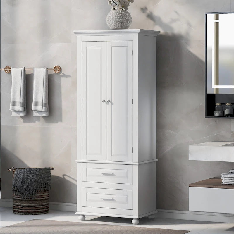 Armoire de rangement haute avec deux tiroirs