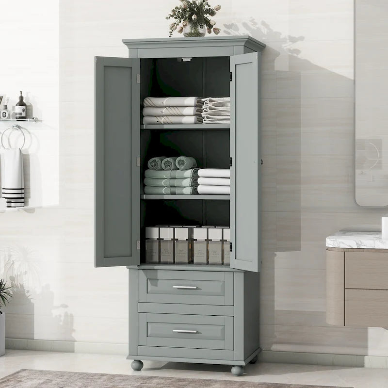 Armoire de rangement haute avec deux tiroirs