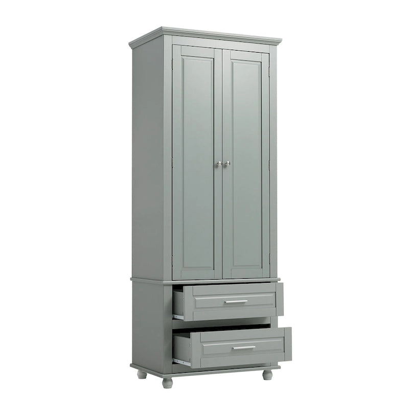 Armoire de rangement haute avec deux tiroirs