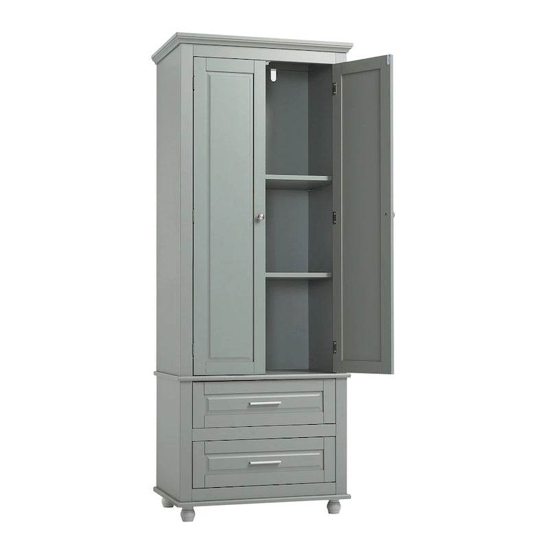 Armoire de rangement haute avec deux tiroirs