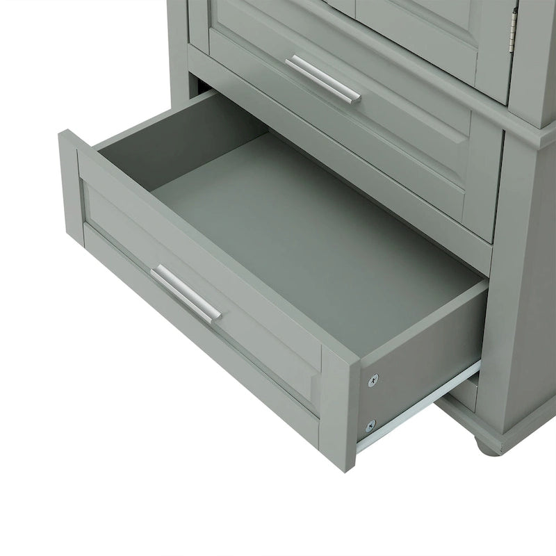 Armoire de rangement haute avec deux tiroirs