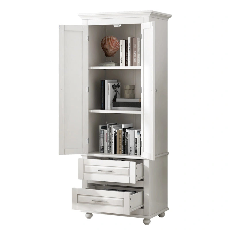 Armoire de rangement haute avec deux tiroirs