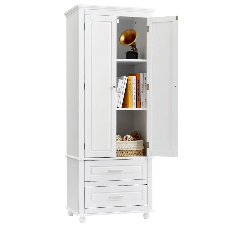 Armoire de rangement haute avec deux tiroirs