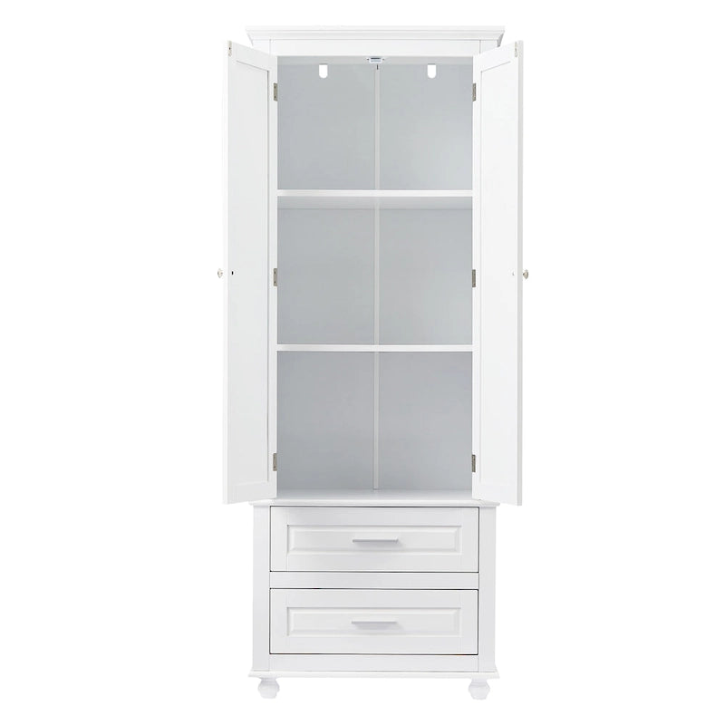 Armoire de rangement haute avec deux tiroirs
