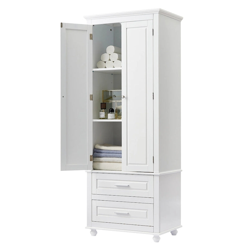 Armoire de rangement haute avec deux tiroirs