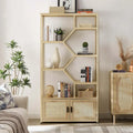 Étagère bibliothèque en rotin à 5 niveaux avec rangement pour salon et bureau