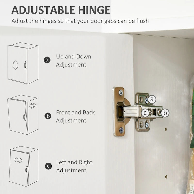 HOMCOM Buffet de cuisine 72" avec huche, Armoire de garde-manger autoportante avec tiroir utilitaire, 2 armoires à portes et comptoir, Marron