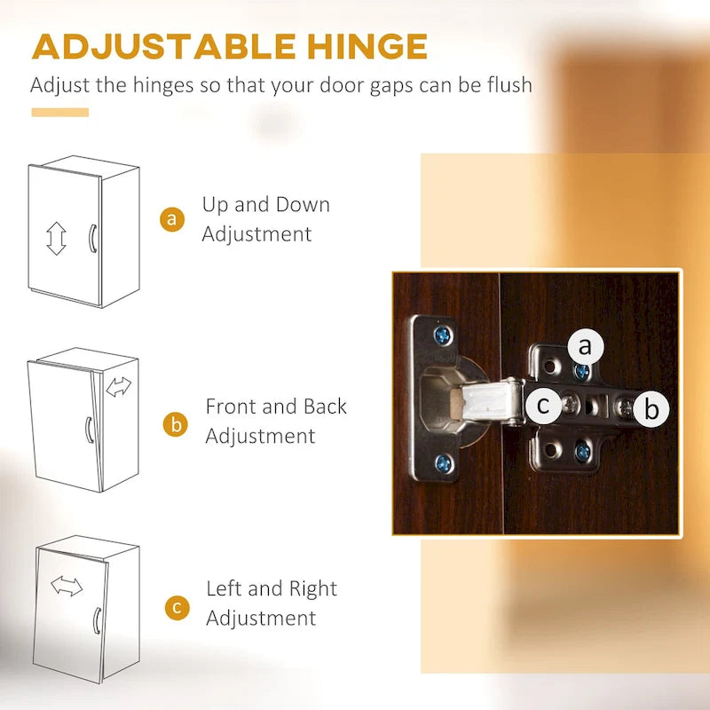 HOMCOM Buffet de cuisine 72" avec huche, Armoire de garde-manger autoportante avec tiroir utilitaire, 2 armoires à portes et comptoir, Marron