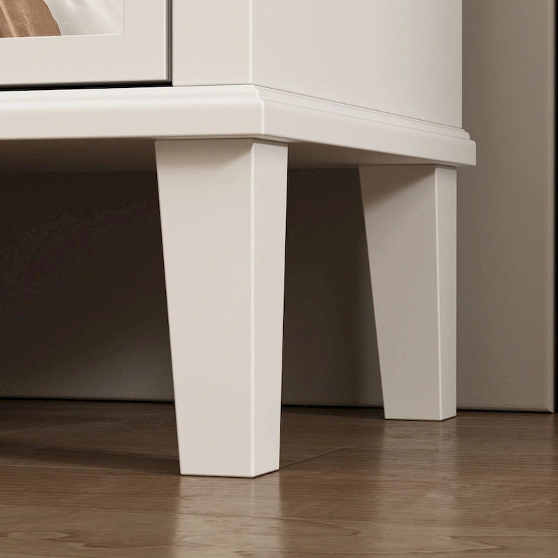 Commode miroir laquée avec 26 tiroirs, blanc/doré