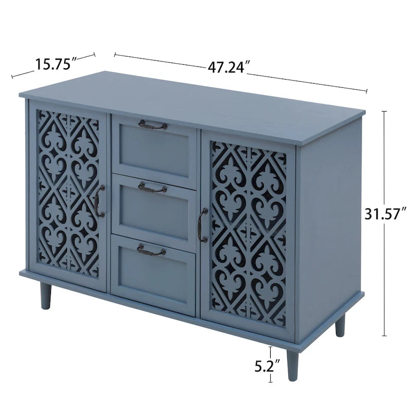 Armoire 2 portes 3 tiroirs