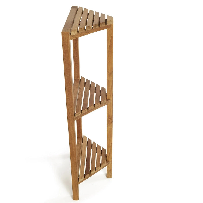 Étagère d'angle en teck Fiji 36 (90cm) 3 niveaux