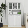 Armoire de salle de bain haute avec panier à linge sale à bascule à deux compartiments