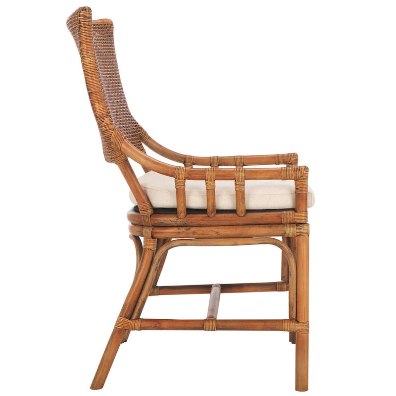 Chaise de jardin en rotin avec coussin 22 L x 24 P x 37 H 22L x 24P x 37H