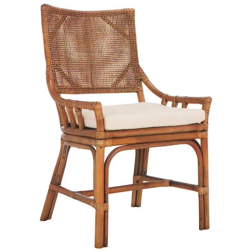 Chaise de jardin en rotin avec coussin 22 L x 24 P x 37 H 22L x 24P x 37H