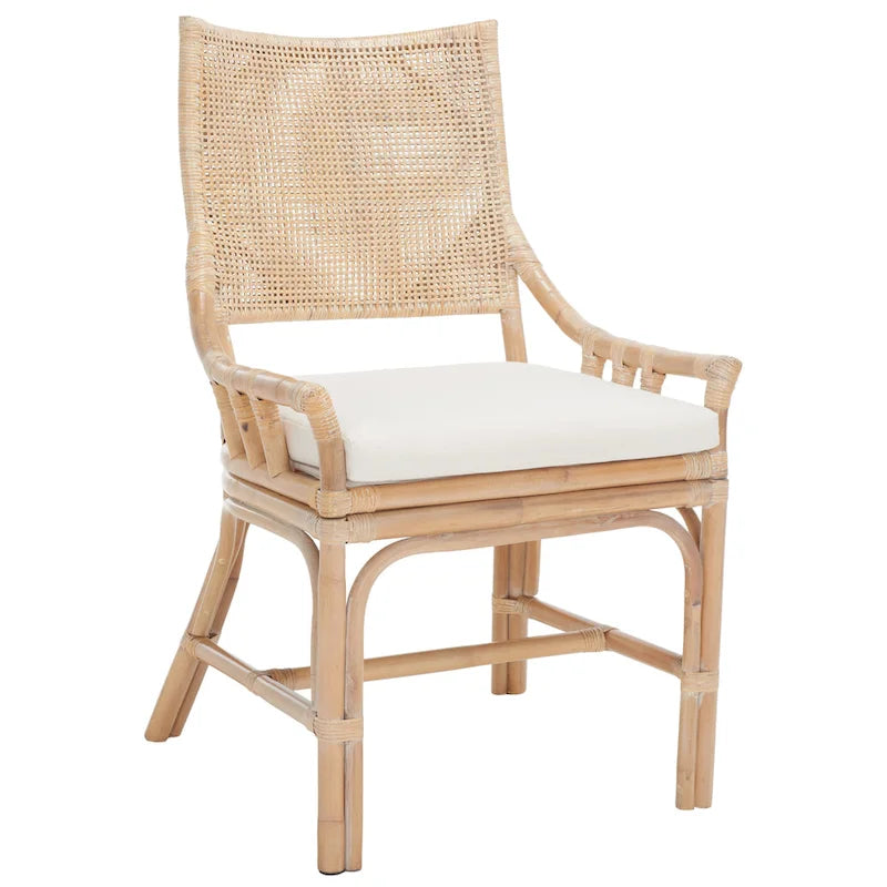 Chaise de jardin en rotin avec coussin 22 L x 24 P x 37 H 22L x 24P x 37H