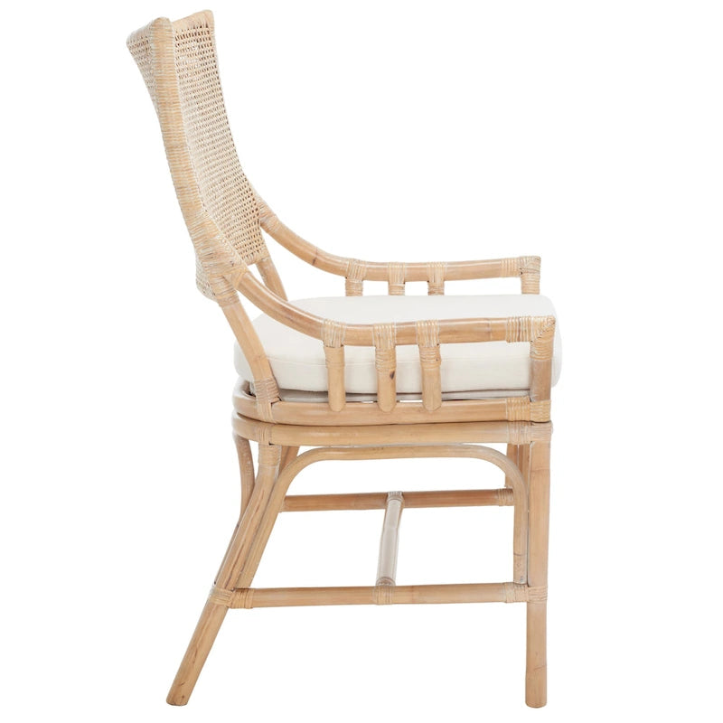 Chaise de jardin en rotin avec coussin 22 L x 24 P x 37 H 22L x 24P x 37H