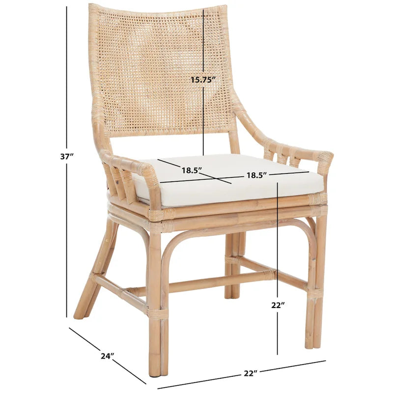 Chaise de jardin en rotin avec coussin 22 L x 24 P x 37 H 22L x 24P x 37H