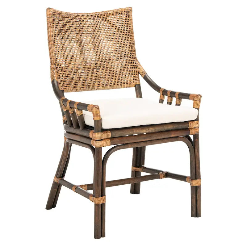 Chaise de jardin en rotin avec coussin 22 L x 24 P x 37 H 22L x 24P x 37H