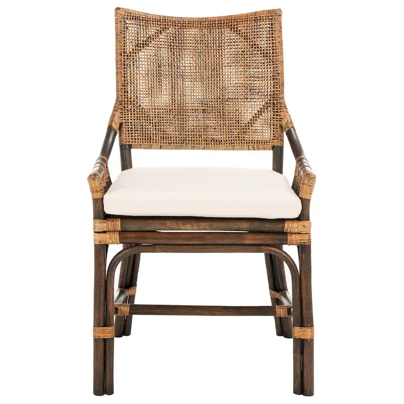 Chaise de jardin en rotin avec coussin 22 L x 24 P x 37 H 22L x 24P x 37H