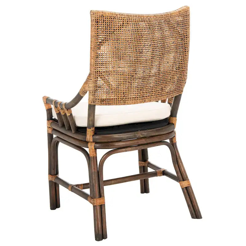 Chaise de jardin en rotin avec coussin 22 L x 24 P x 37 H 22L x 24P x 37H