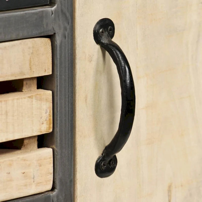 vidaXL Buffet Bois de manguier massif et acier 65 x 33 x 76 cm