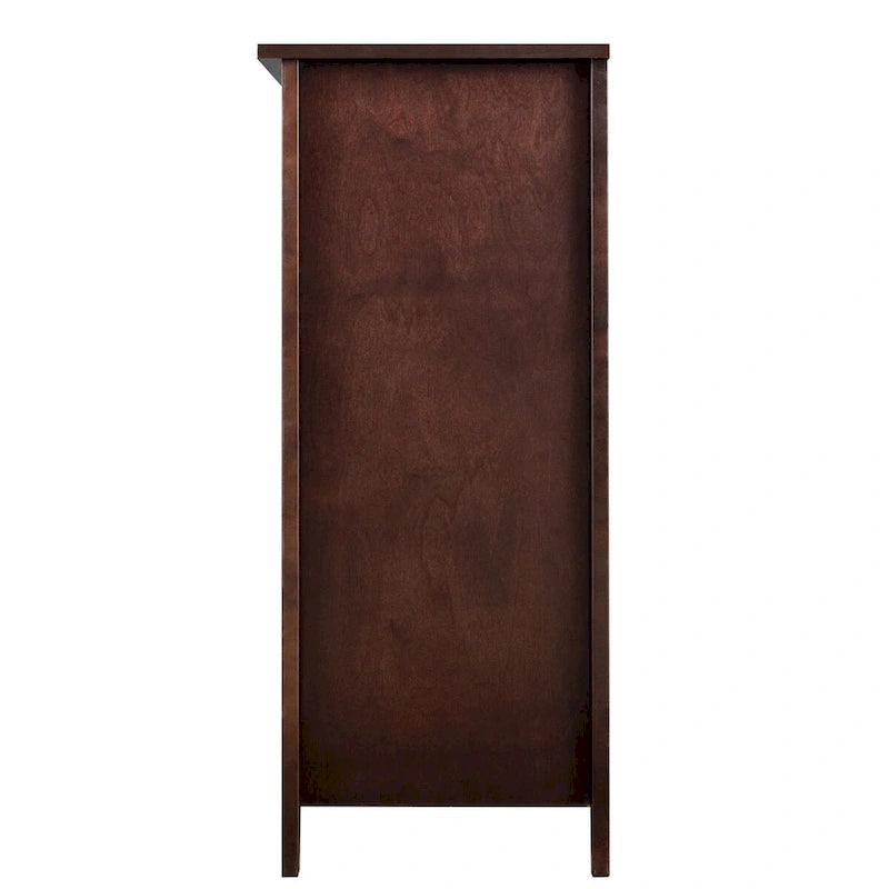 Meuble d'appoint moderne de 109 cm en bois massif avec 6 tiroirs et poignées rondes rétro