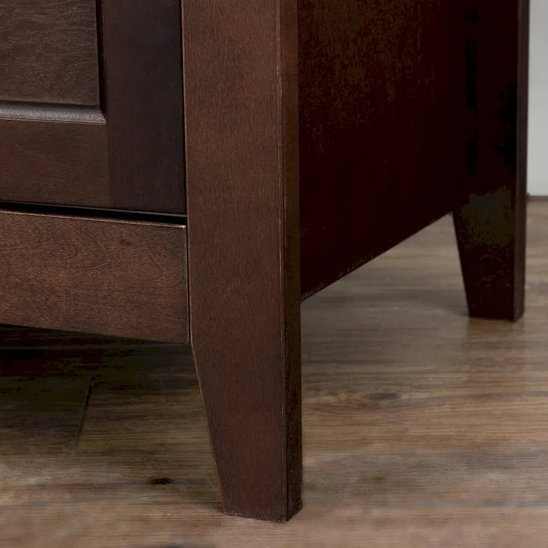 Meuble d'appoint moderne de 109 cm en bois massif avec 6 tiroirs et poignées rondes rétro