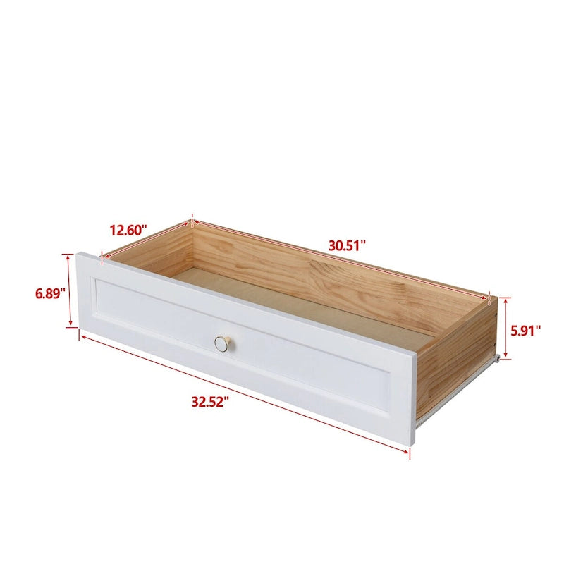 Meuble d'appoint moderne de 109 cm en bois massif avec 6 tiroirs et poignées rondes rétro