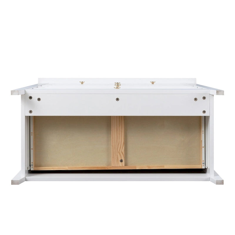 Meuble d'appoint moderne de 109 cm en bois massif avec 6 tiroirs et poignées rondes rétro