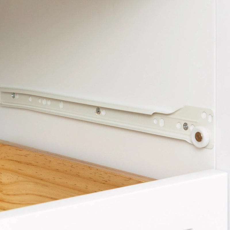 Meuble d'appoint moderne de 109 cm en bois massif avec 6 tiroirs et poignées rondes rétro