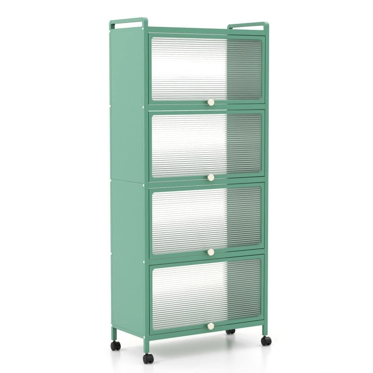 Étagère de cuisine à 5 niveaux avec portes en PC relevables - 23,5 x 12,5 x 60,5 (L x l x H)