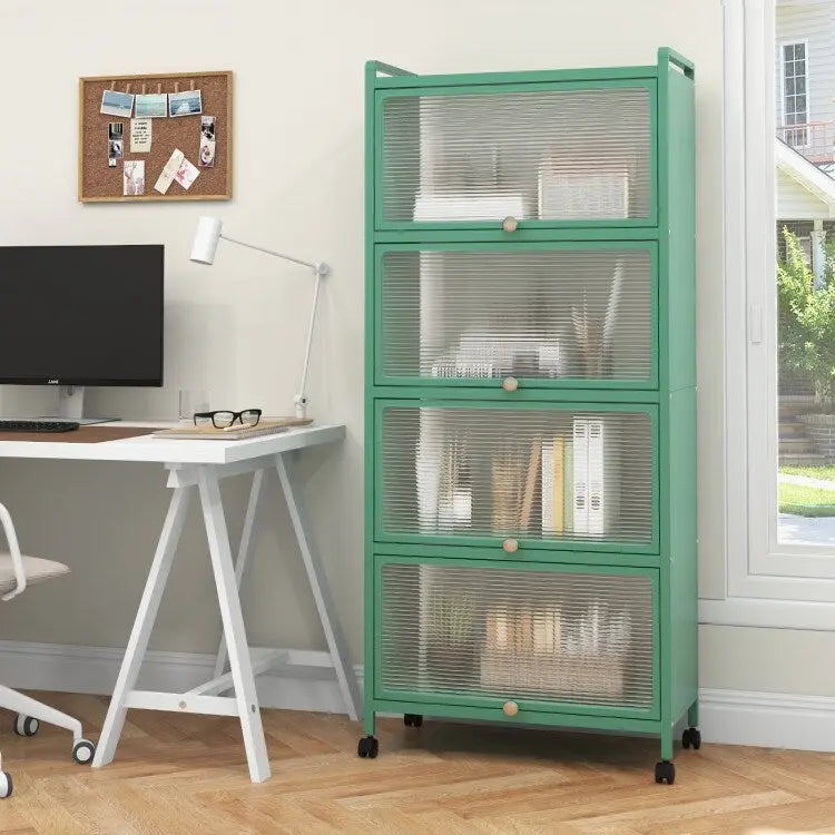 Étagère de cuisine à 5 niveaux avec portes en PC relevables - 23,5 x 12,5 x 60,5 (L x l x H)