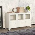 vidaXL Buffet Industriel Armoire de Rangement pour Salon Métal et Verre - 105 x 35 x 62 cm