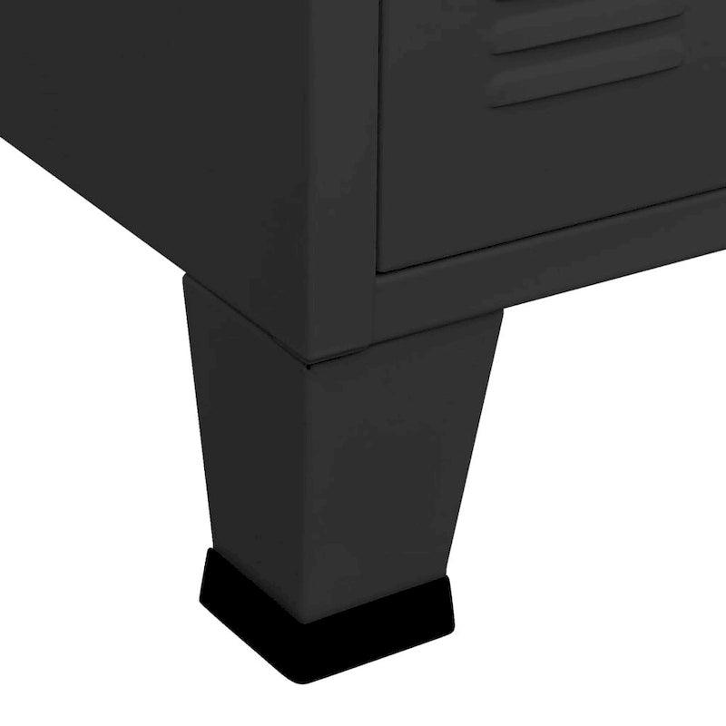 vidaXL Buffet Industriel Armoire de Rangement pour Salon Métal et Verre - 105 x 35 x 62 cm