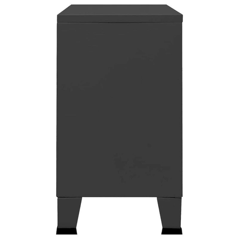 vidaXL Buffet Industriel Armoire de Rangement pour Salon Métal et Verre - 105 x 35 x 62 cm