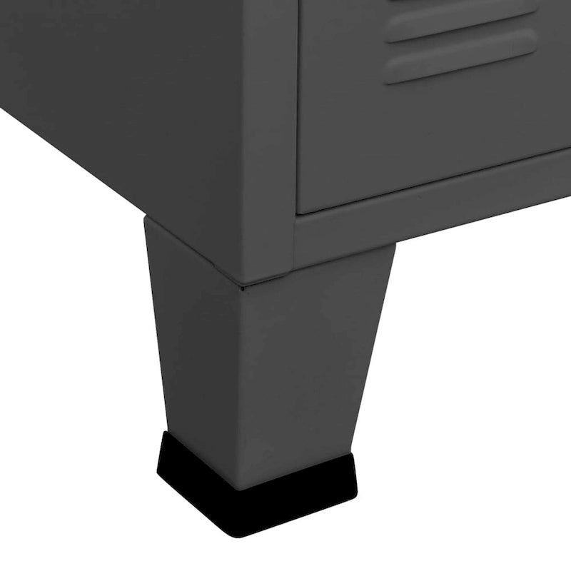 vidaXL Buffet Industriel Armoire de Rangement pour Salon Métal et Verre - 105 x 35 x 62 cm