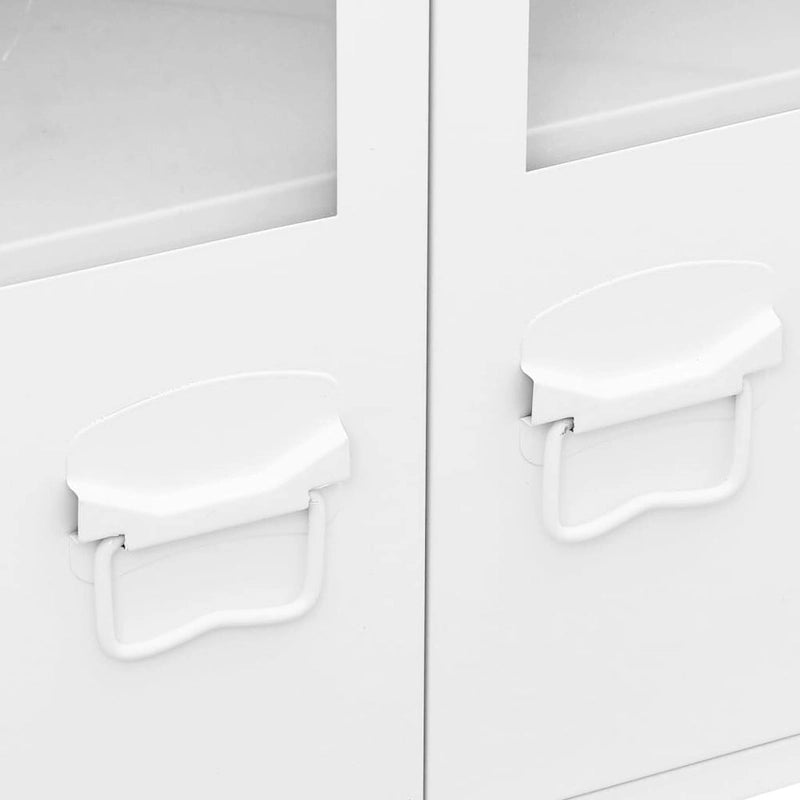 vidaXL Buffet Industriel Armoire de Rangement pour Salon Métal et Verre - 105 x 35 x 62 cm