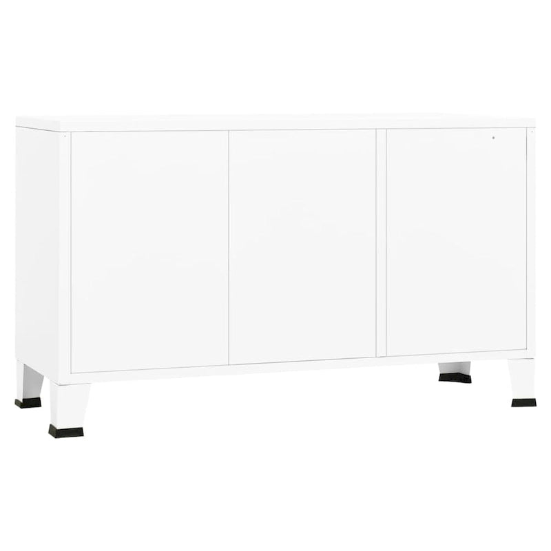 vidaXL Buffet Industriel Armoire de Rangement pour Salon Métal et Verre - 105 x 35 x 62 cm