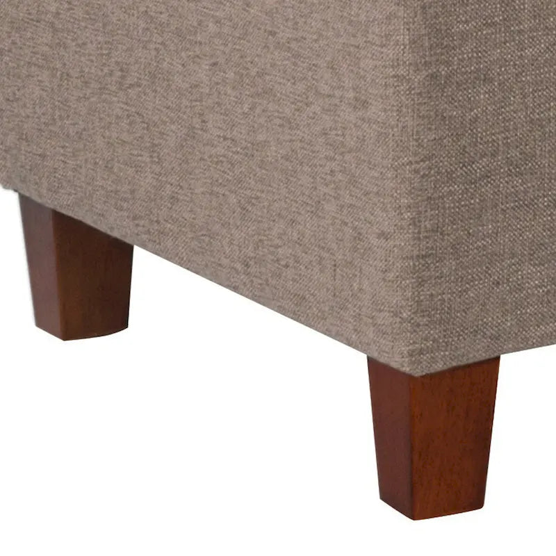 Banc en bois capitonné et rembourré en tissu texturé avec rangement à charnière, - 18 H x 40 L x 18 P pouces