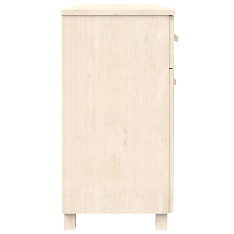 vidaXL Buffet de bar Hamar en pin massif avec tiroirs – 113 x 40 x 80 cm