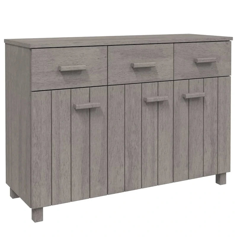 vidaXL Buffet de bar Hamar en pin massif avec tiroirs – 113 x 40 x 80 cm