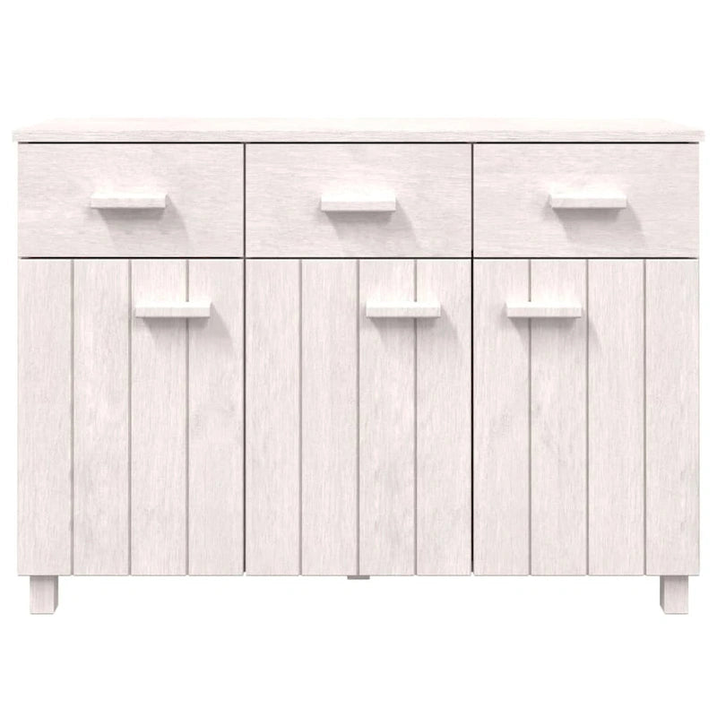 vidaXL Buffet de bar Hamar en pin massif avec tiroirs – 113 x 40 x 80 cm