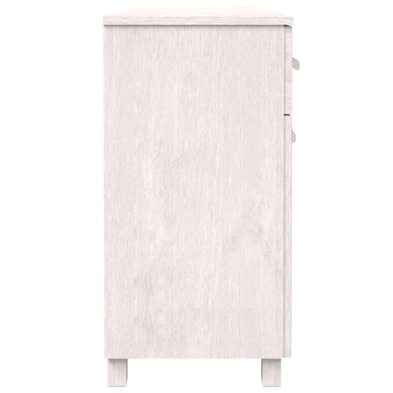 vidaXL Buffet de bar Hamar en pin massif avec tiroirs – 113 x 40 x 80 cm