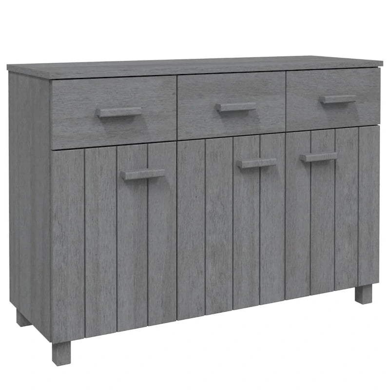 vidaXL Buffet de bar Hamar en pin massif avec tiroirs – 113 x 40 x 80 cm
