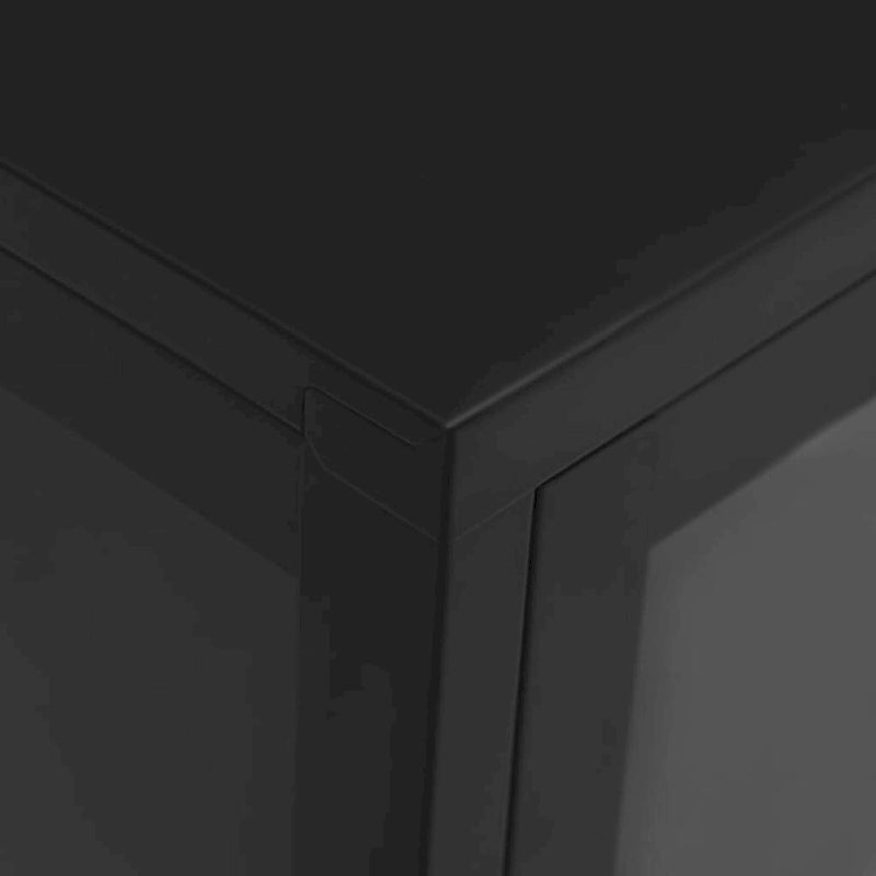 vidaXL Buffet Noir 105x35x70 cm Acier et Verre