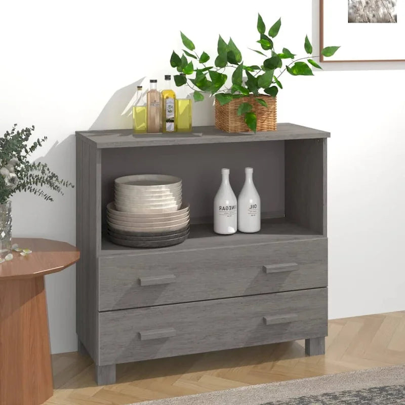 vidaXL Buffet commode meuble console pour chambre à coucher HAMAR, bois de pin massif - 85x35x80 cm