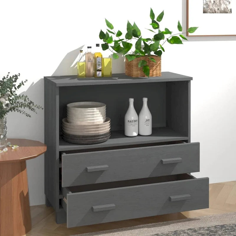 vidaXL Buffet commode meuble console pour chambre à coucher HAMAR, bois de pin massif - 85x35x80 cm