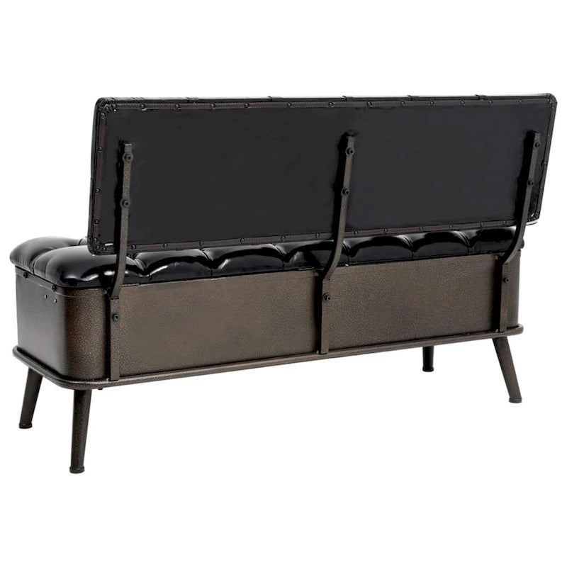 vidaXL Banc de rangement avec dossier 43,3 similicuir noir - 43,3 x 20,5 x 29,5