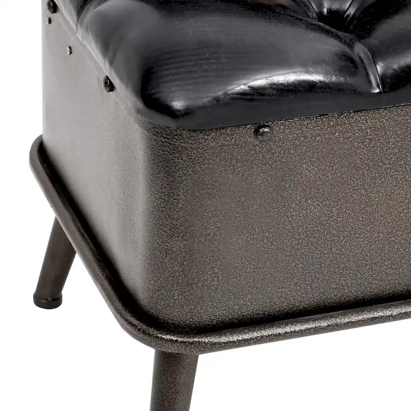 vidaXL Banc de rangement avec dossier 43,3 similicuir noir - 43,3 x 20,5 x 29,5