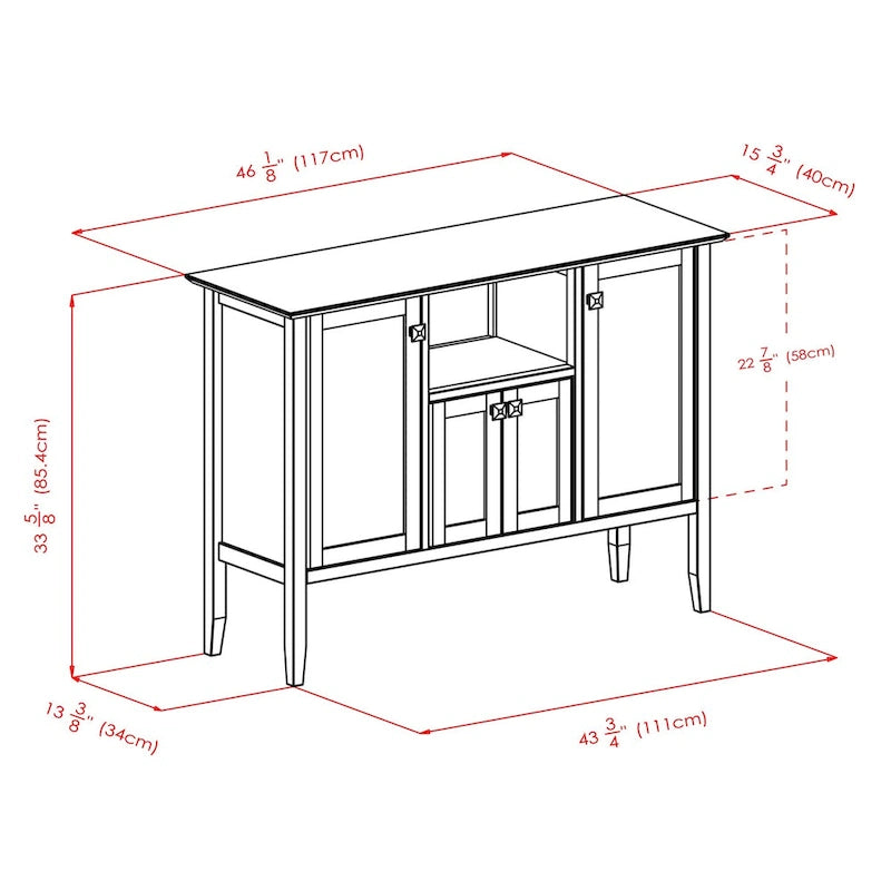 Buffet Melba, café - 46 larg. x 15,75 prof. x 33,6 haut.